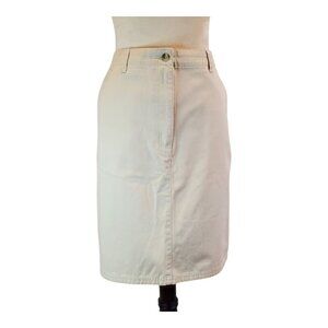 LL BEAN SZ 10 Regular Light Khaki 100% Cotton Pencil Skirt